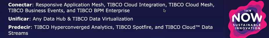 Algunas de las herramientas presentadas en TIBCO NOW 2020