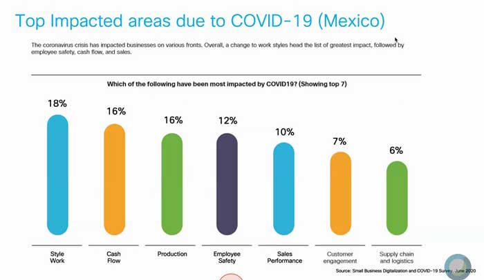 áreas impactados por el COVID-19 en las pequeñas empresas en México.