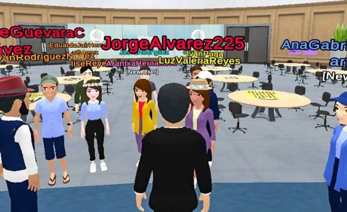 clase en el metaverso del Tec Virtual Campus